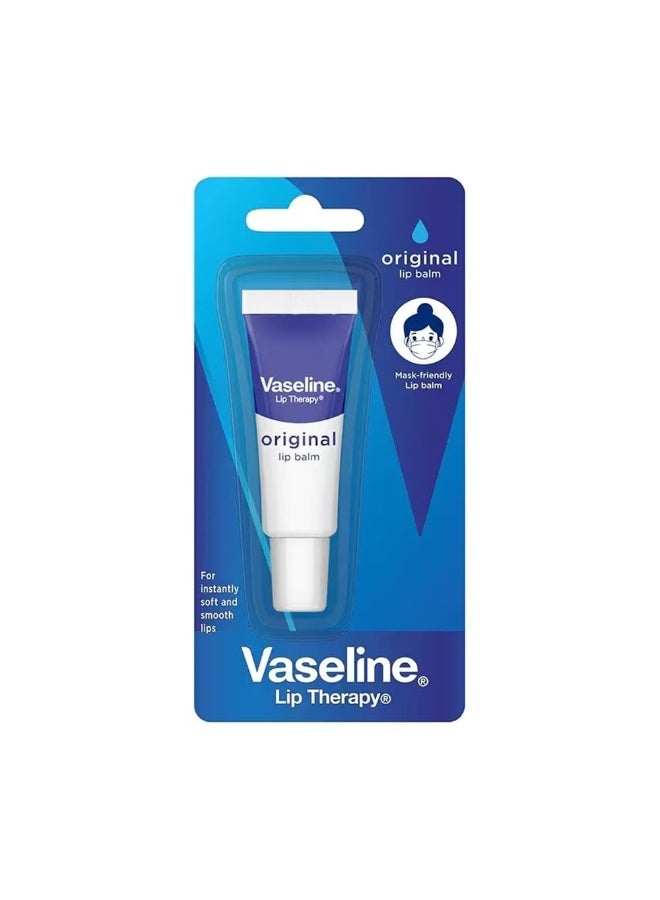 فازلين مرطب شفاه أصلي للعناية بالشفاه 10 غرام، - Image 1